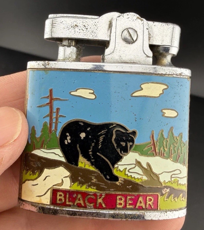 Vintage 1950s Great Smoky Mountains National Park Black Bear Souvenir Lighter