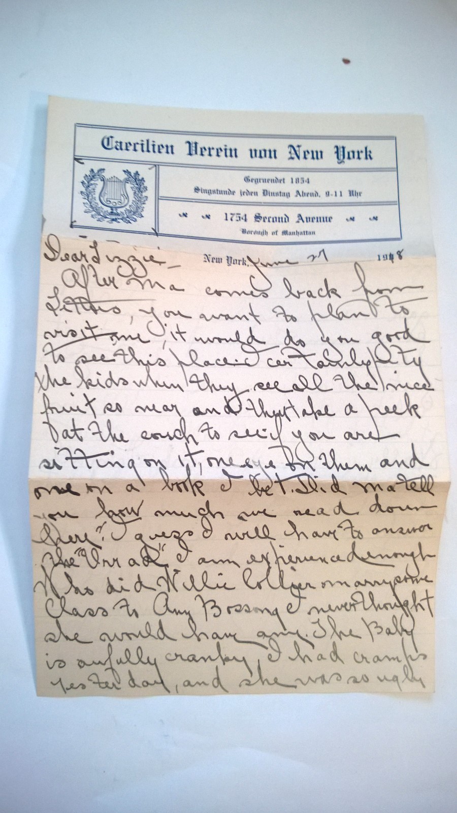  ANTIQUE Letter June 27, 1918 NEW YORK