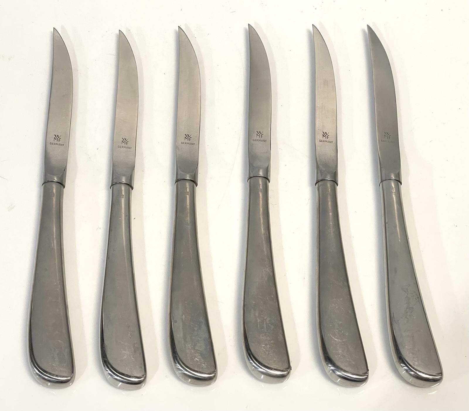 Vintage Set Of 6 WMF Fraser’s Cromargan Stainless Steel Steak Knives Germany