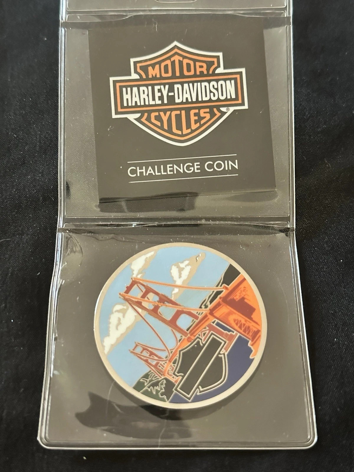 Harley Davidson Emblem Challenge Coin ~ Alcatraz Prison San Francisco CA