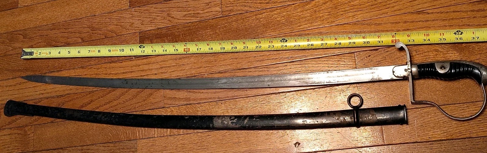 Vintage Original German WW1 Artillery Officer Sword / Saber & Scabbard 