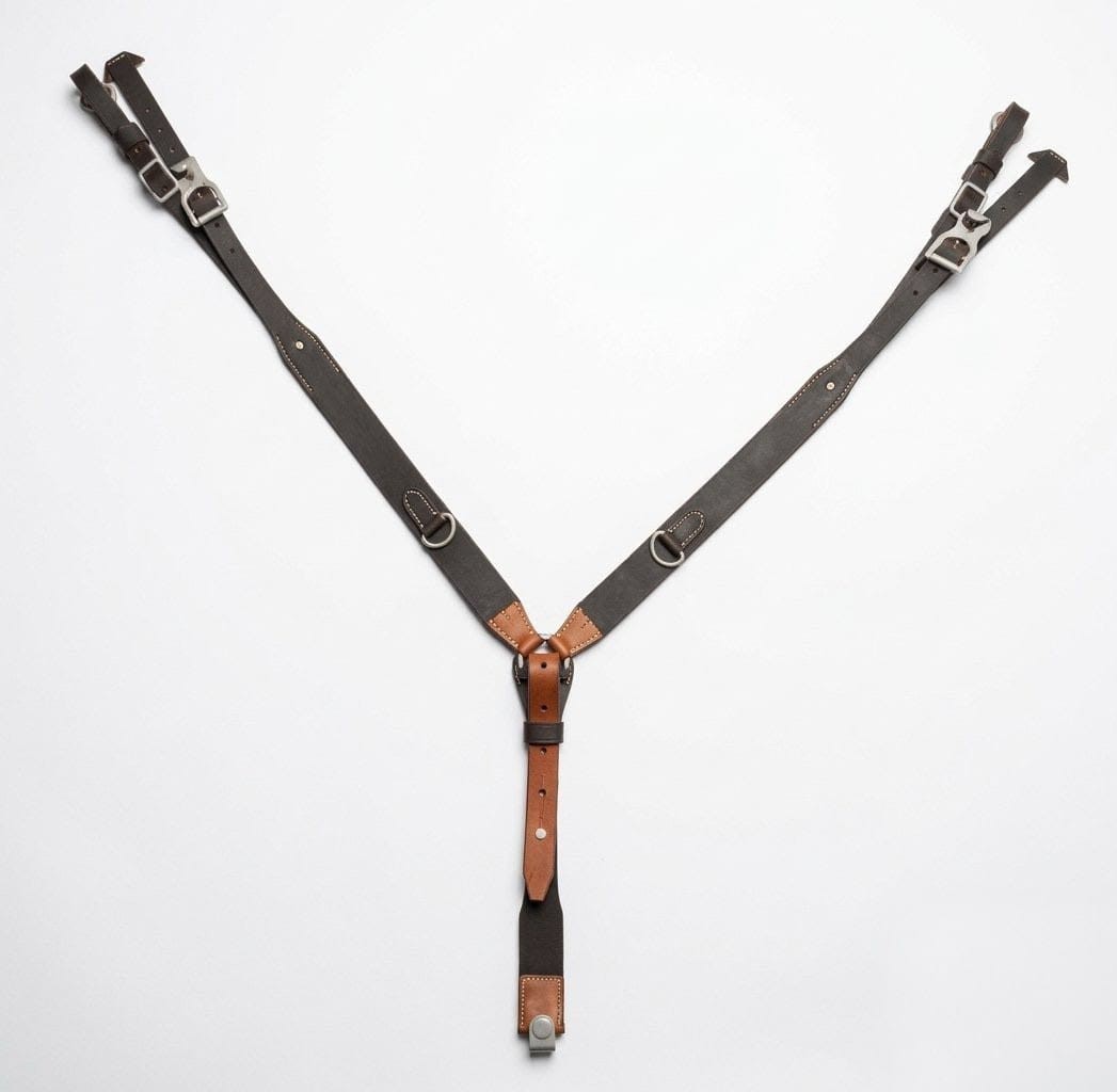 WW2 German Y-Straps Leather Suspender Combat Gear WWII Reproduction Handmade.