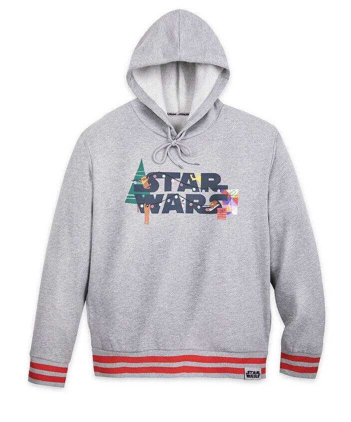 NWT Disney Women\'s Gray Star Wars Holiday Pullover Hoodie Sweatshirt Sz XXL 2XL