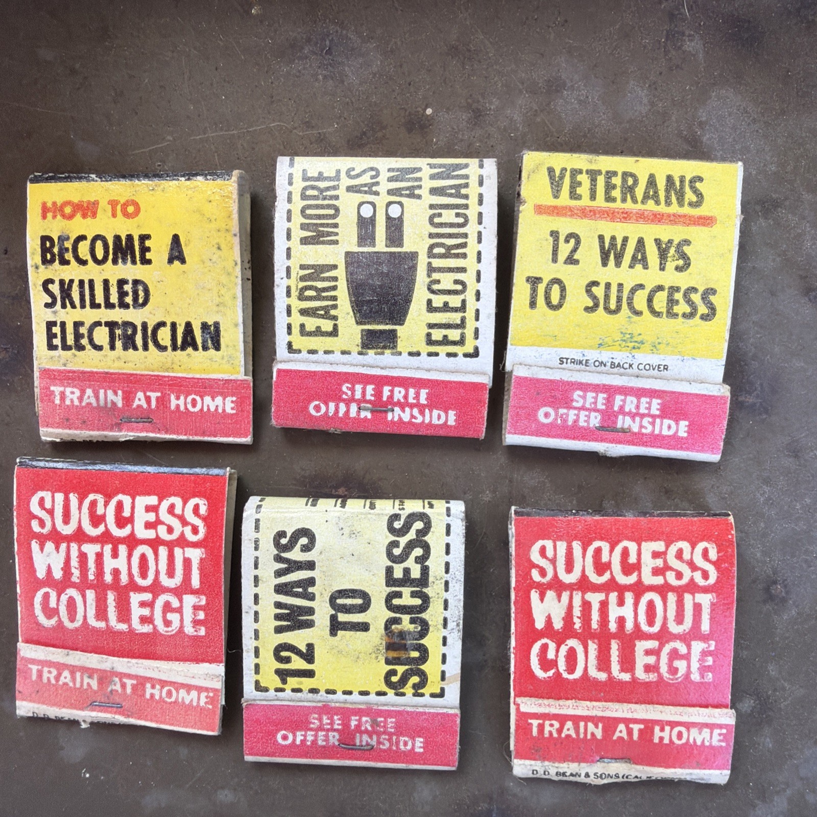 Lot of 6 Learn and Trade Matchbooks Success without College