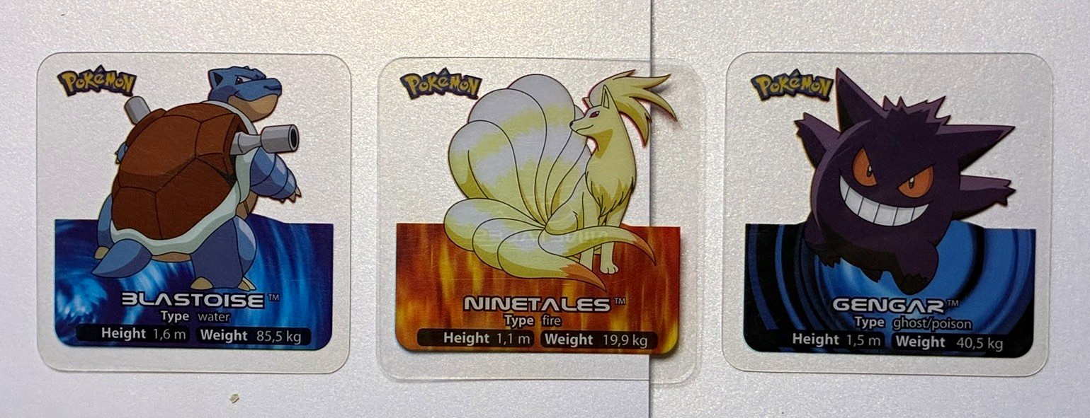 3 Pokemon Edibas Square Lamincards 2006 English Gengar Blastoise Ninetales