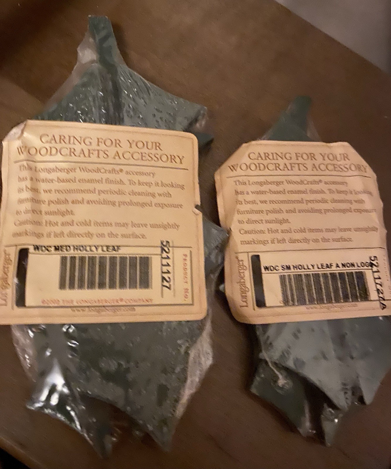 Longaberger 3-D Holly Leaves Medium And Small NIP