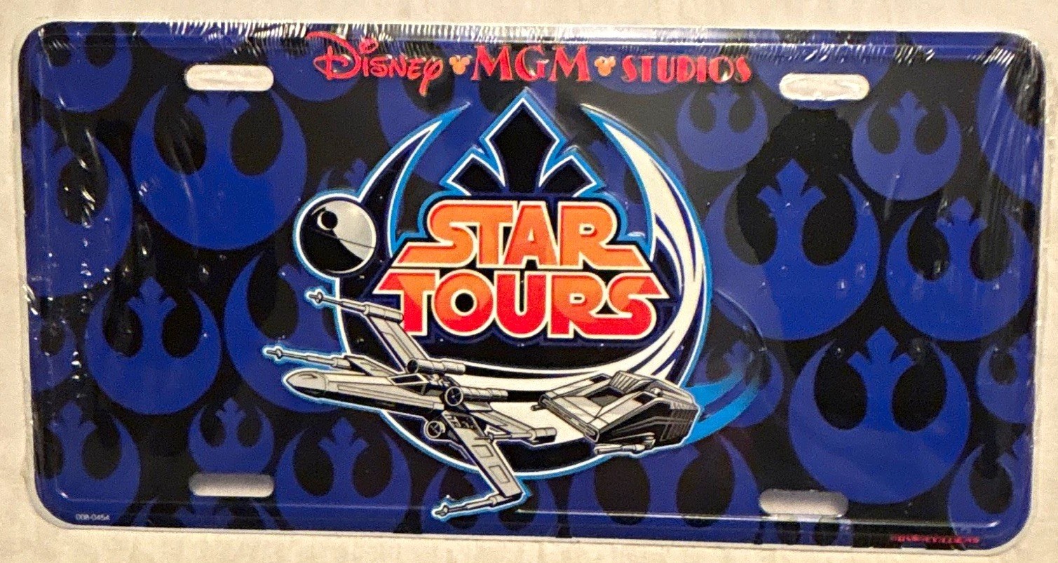 Early 2000s Disney-MGM Studios Star Tours Souvenir License Plate Collectible
