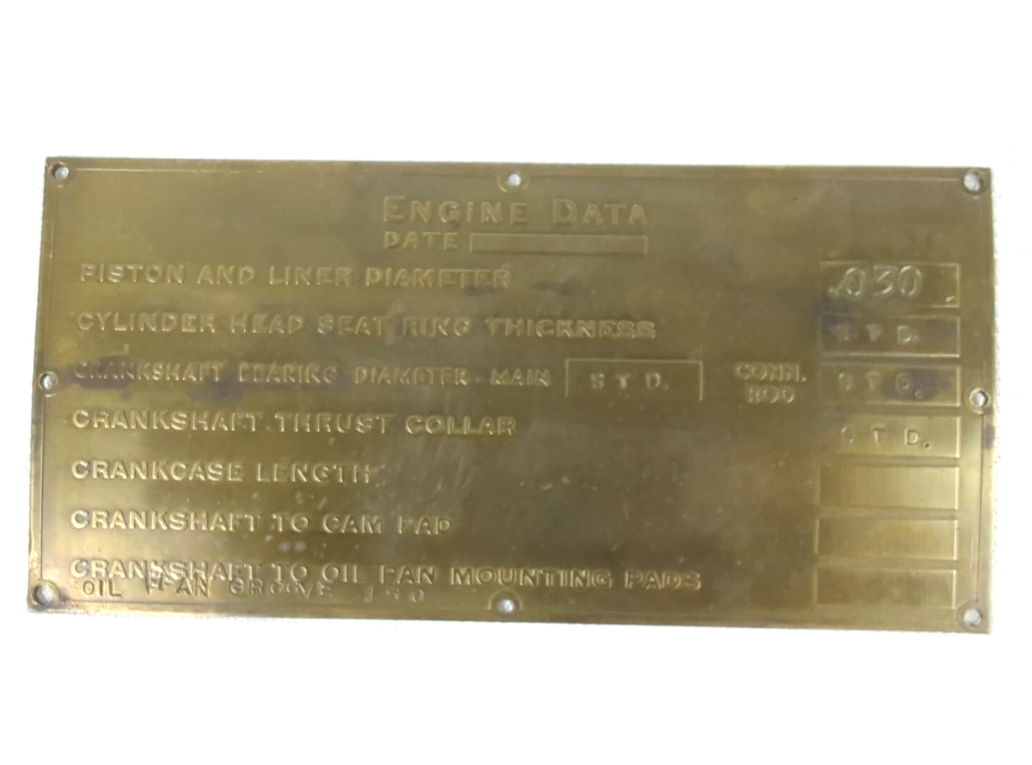 GM Electro-Motive Division Great Northern GN 434A EMD F3A Engine Data Plate (RC) GM Electro-Motive Division Great Northern GN 434A EMD F3A Engine Data Plate (RC)