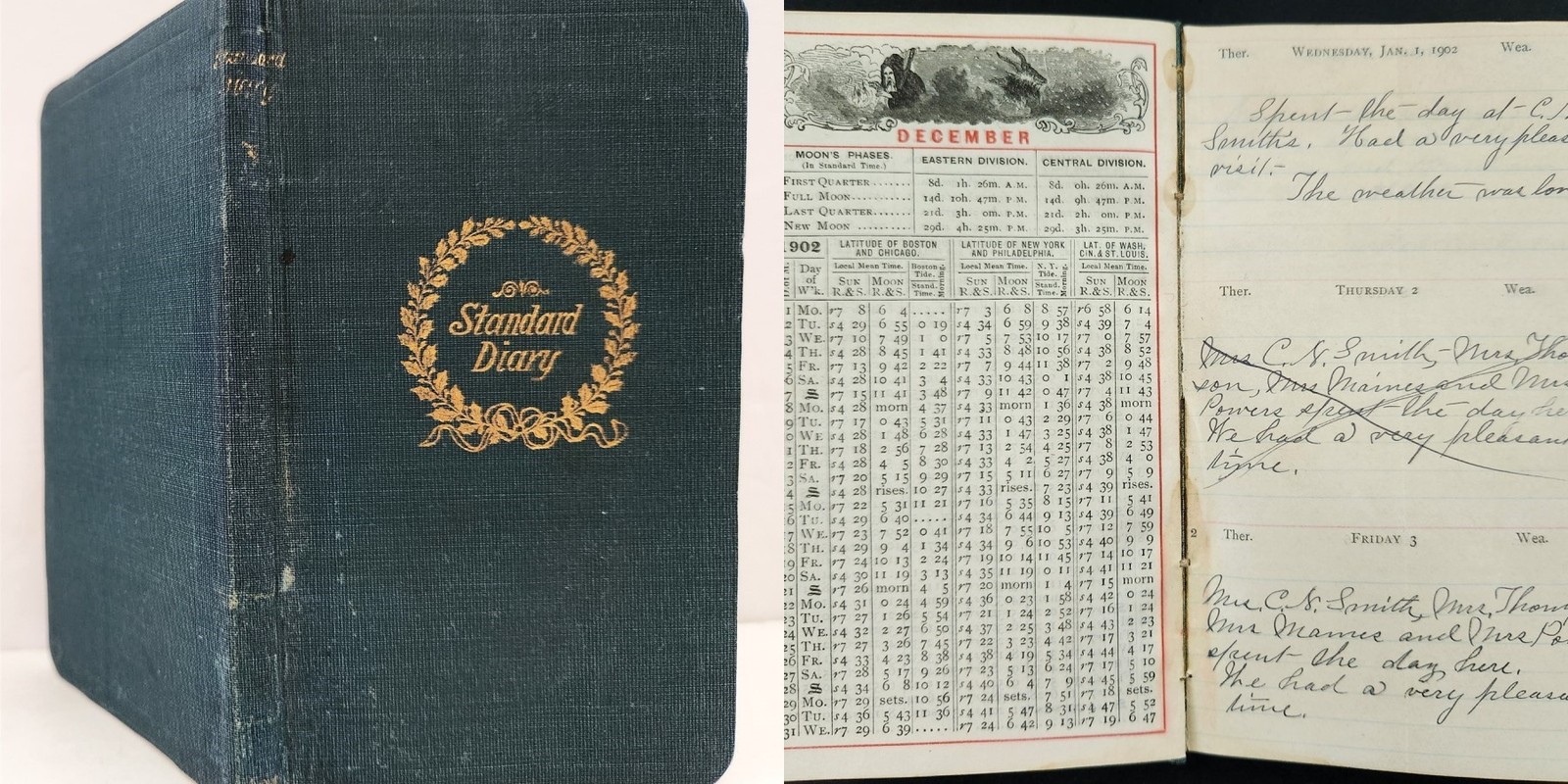 1902 vintage DIARY new york MARY HANCE uncle job RIDGEWAY