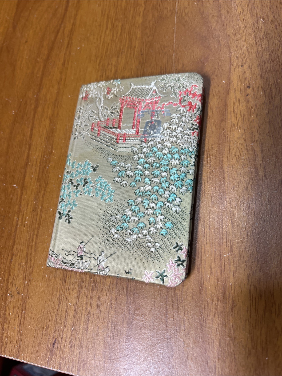 Address Book, VTG Shanghai, China, Biege Silk, New Old Stock. aged Never Used