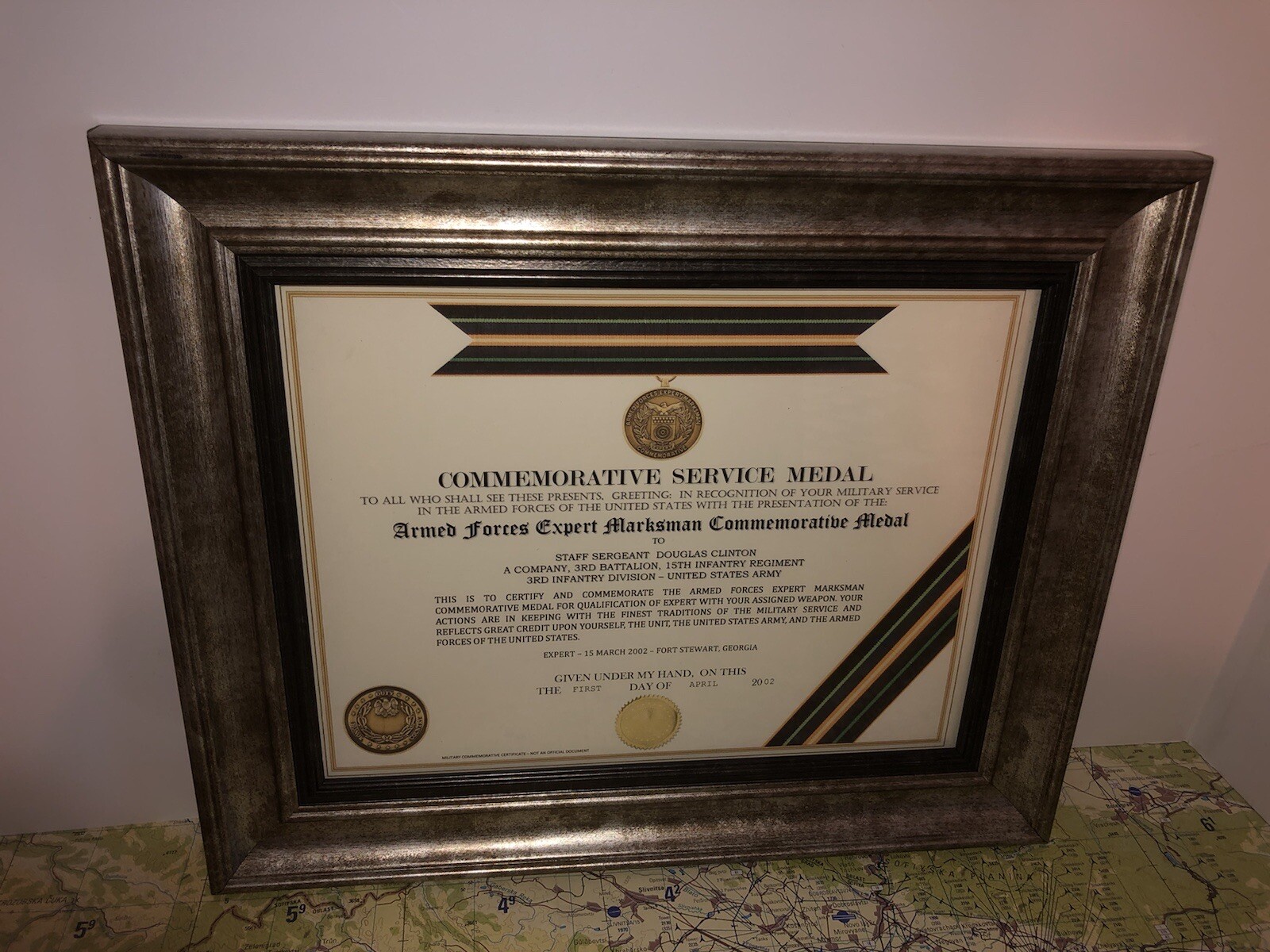 ARMED FORCES EXPERT MARKSMAN COMMEMORATIVE MEDAL CERTIFICATE ~ Type 1