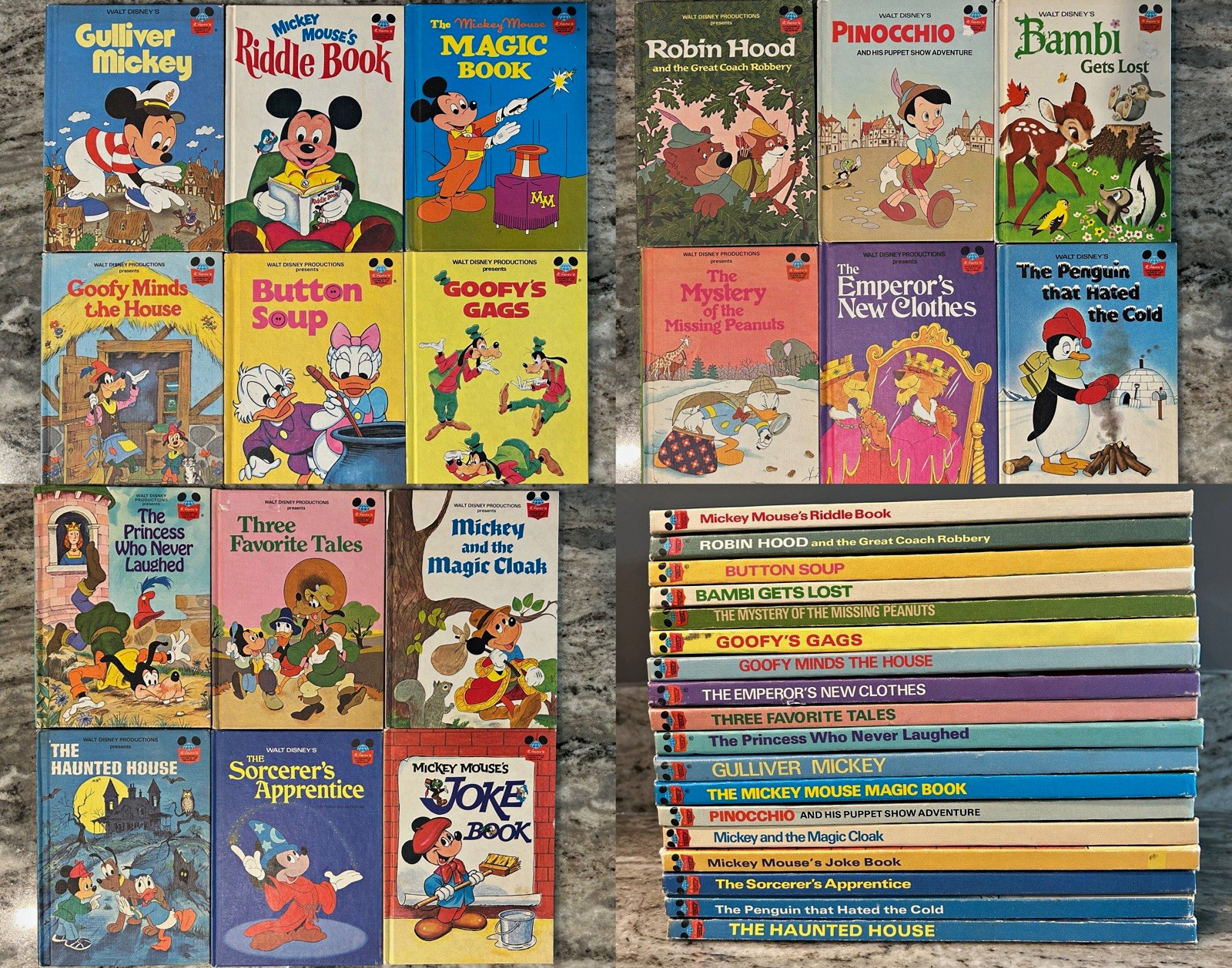 Lot of 18 Vintage 1970’s Walt Disney Hard Cover Books 