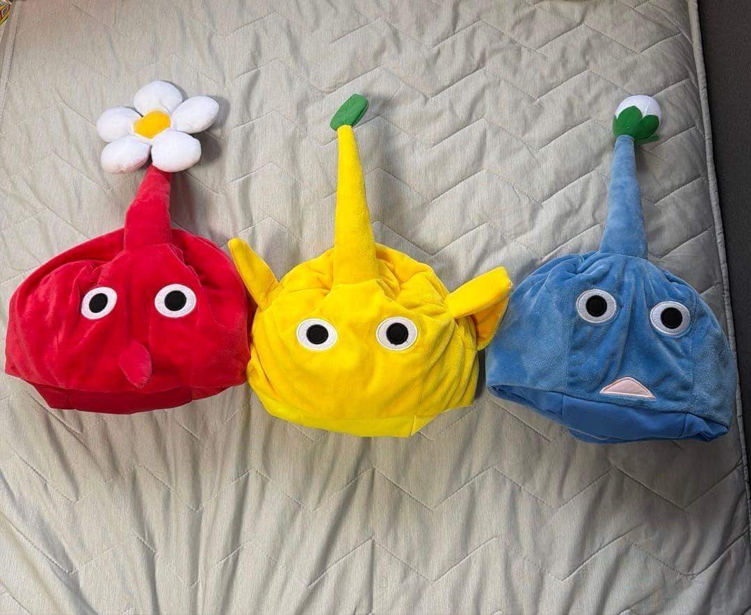 Pikmin Cosplay Hat set of 3 COMPLETE SET Nintendo Prize Taito CAP