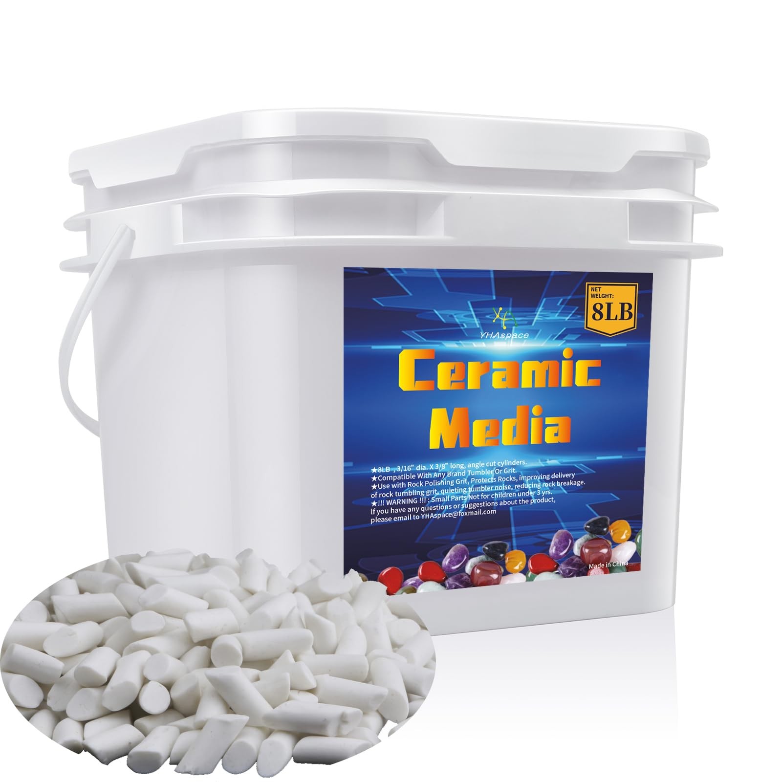 8 lb Ceramic Tumbling Media Pellets 3/16