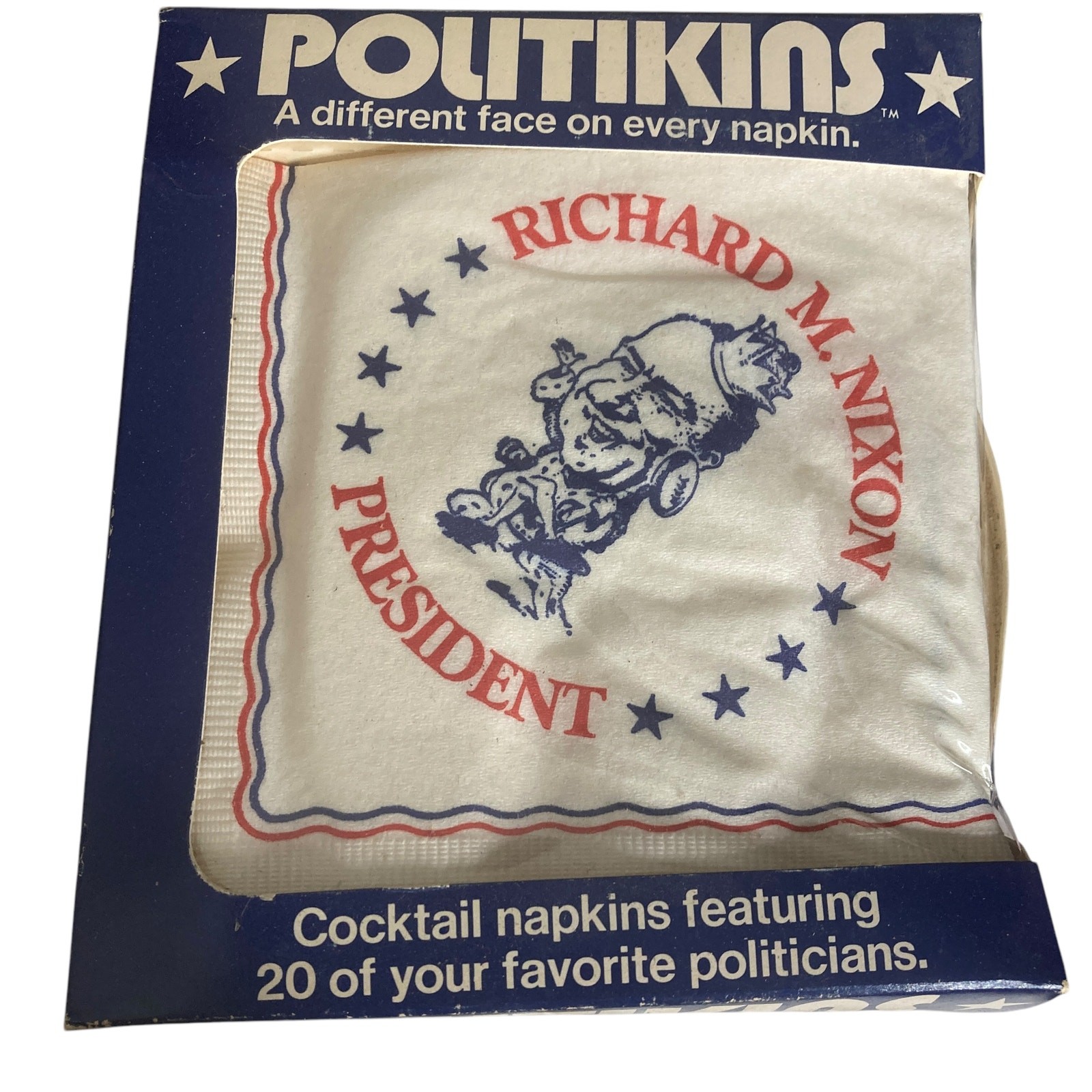 Vintage Politikins Collectible Cocktail Napkins 20 Pack 