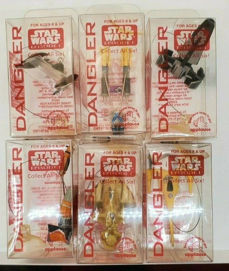 Star Wars Episode 1 Danglers Set of 6 Naboo Starfighter Podracers Tank/AAT