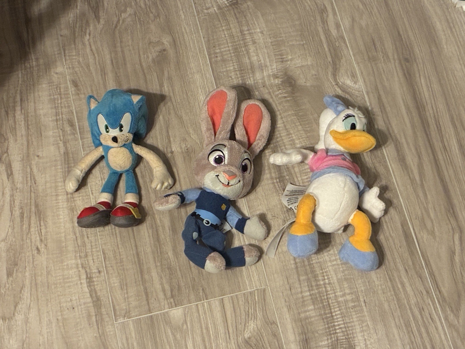 3 Pack Lot Of Plush Toys Sega Sonic Disney Daisy Duck Judy Hopps All 6 Inch