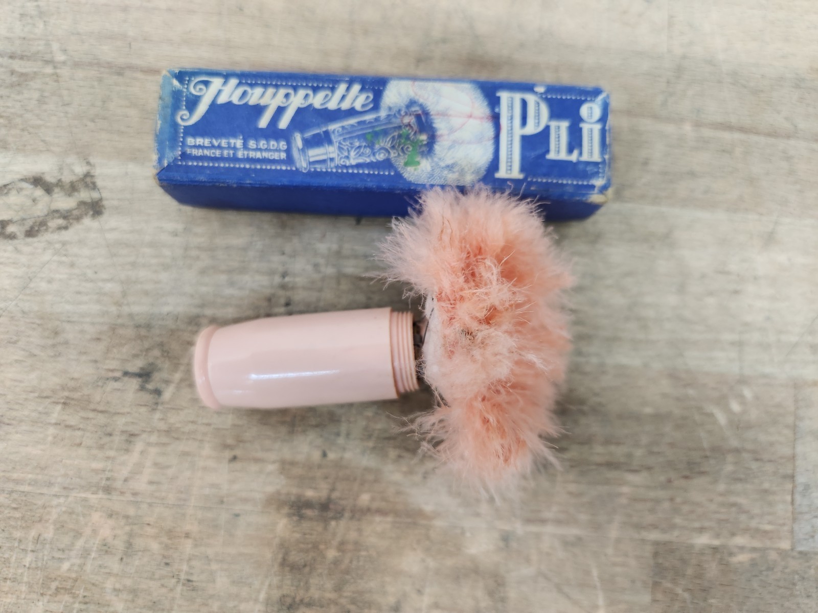 Antique French Brevete Molinard Houppette Powder Puff PLI ORIGINAL BOX *No Cover