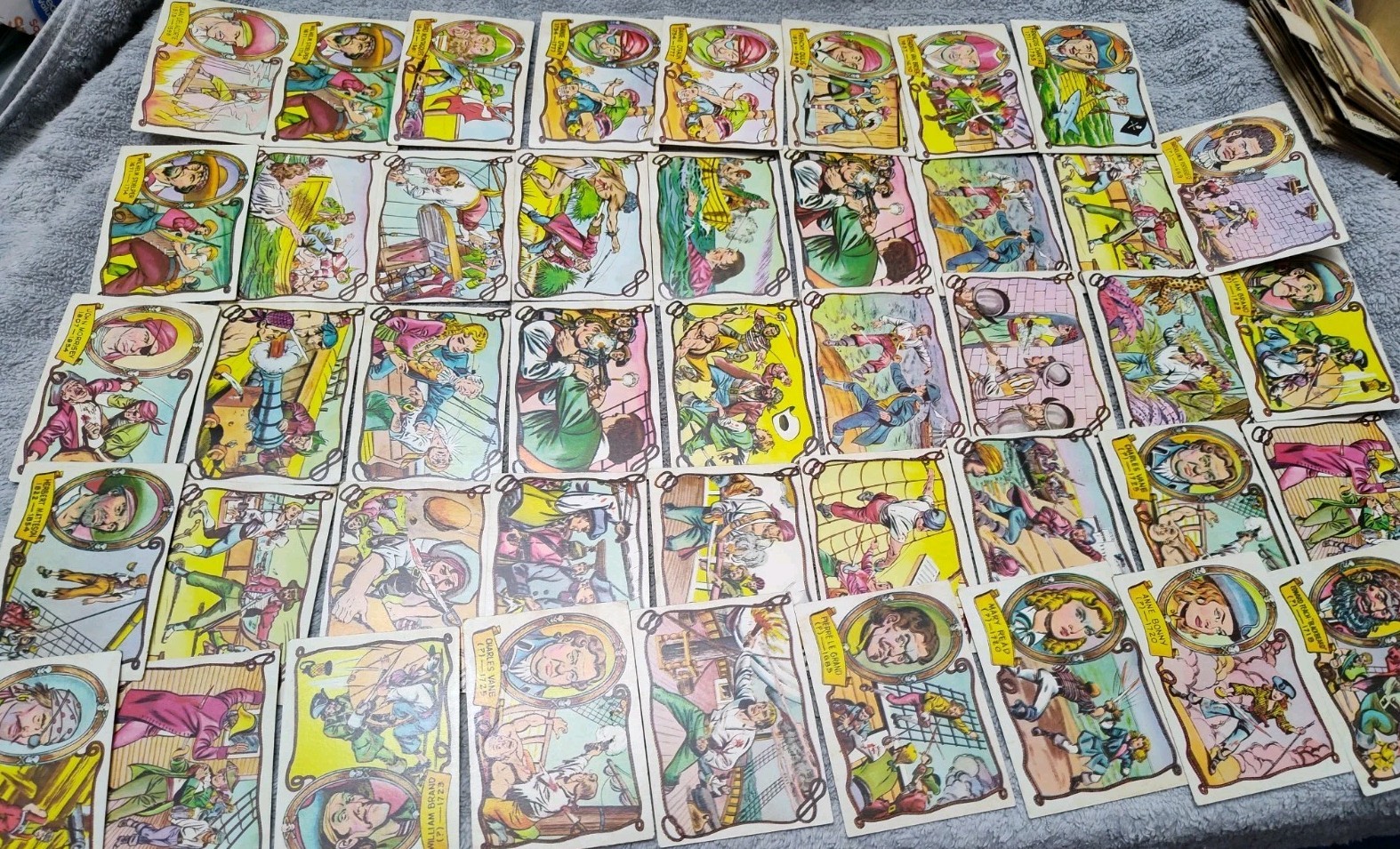 1961 Fleer Pirates Bold Trading Card Lot Of 44 Cards Blackbeard Anne Bonny More
