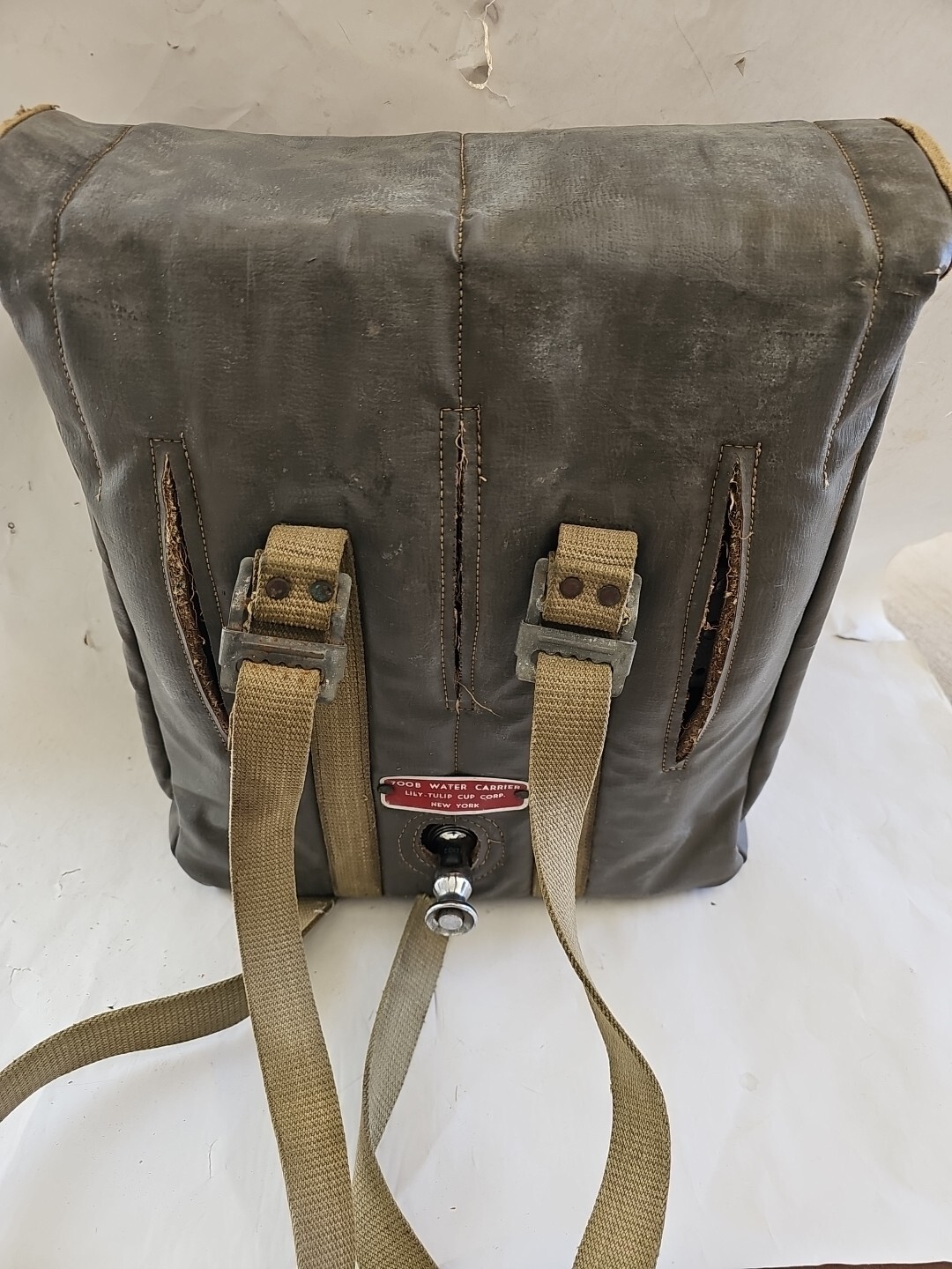 Vtg  WW 2 Lily Tulip  Backpack Stainless Steel Water Container 14\