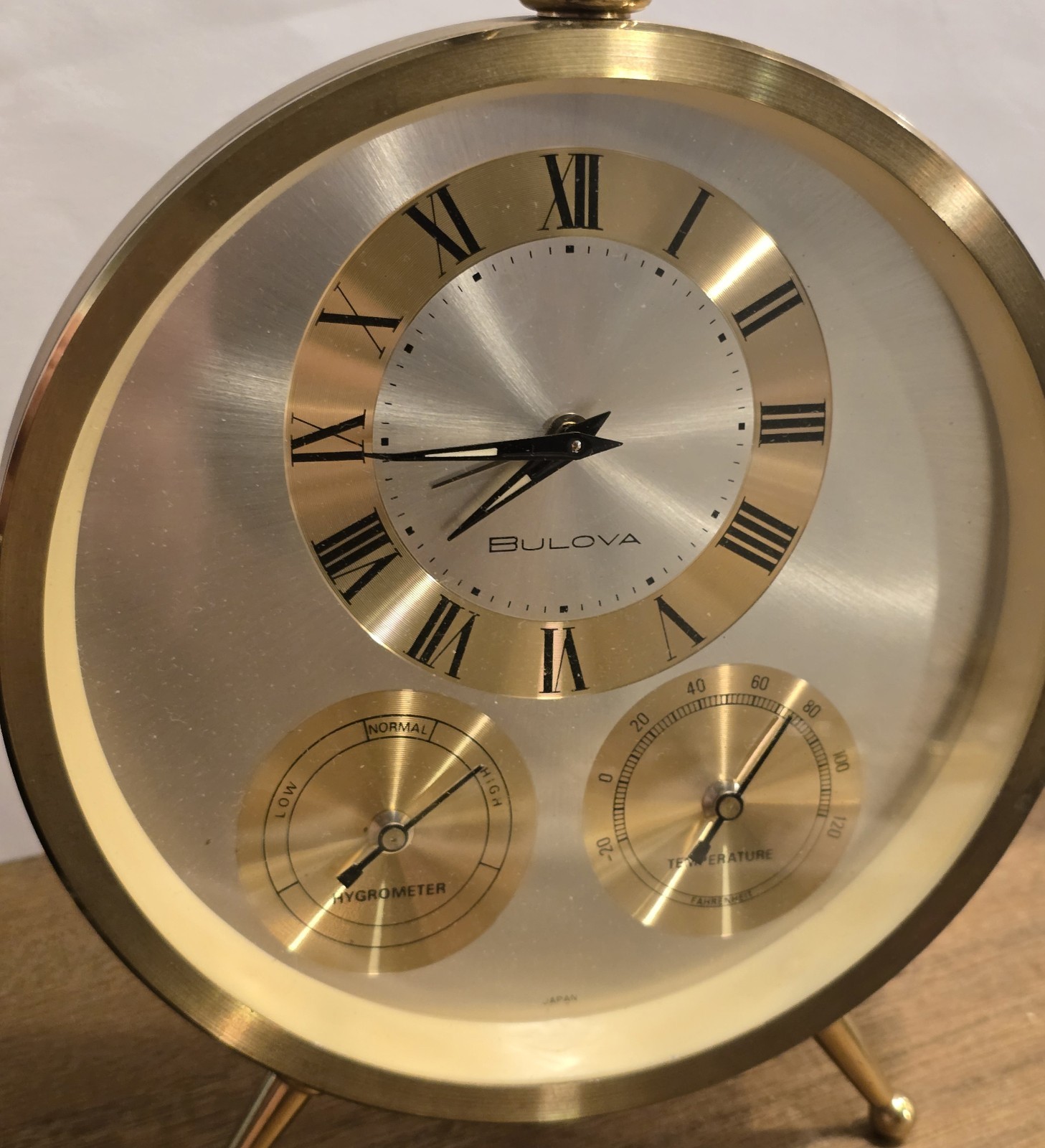 Vintage Bulova Weather Station Desk/Mantel Clock Mechanical Movmt Works Vintage Bulova Weather Station Desk/Mantel Clock Mechanical Movmt Works