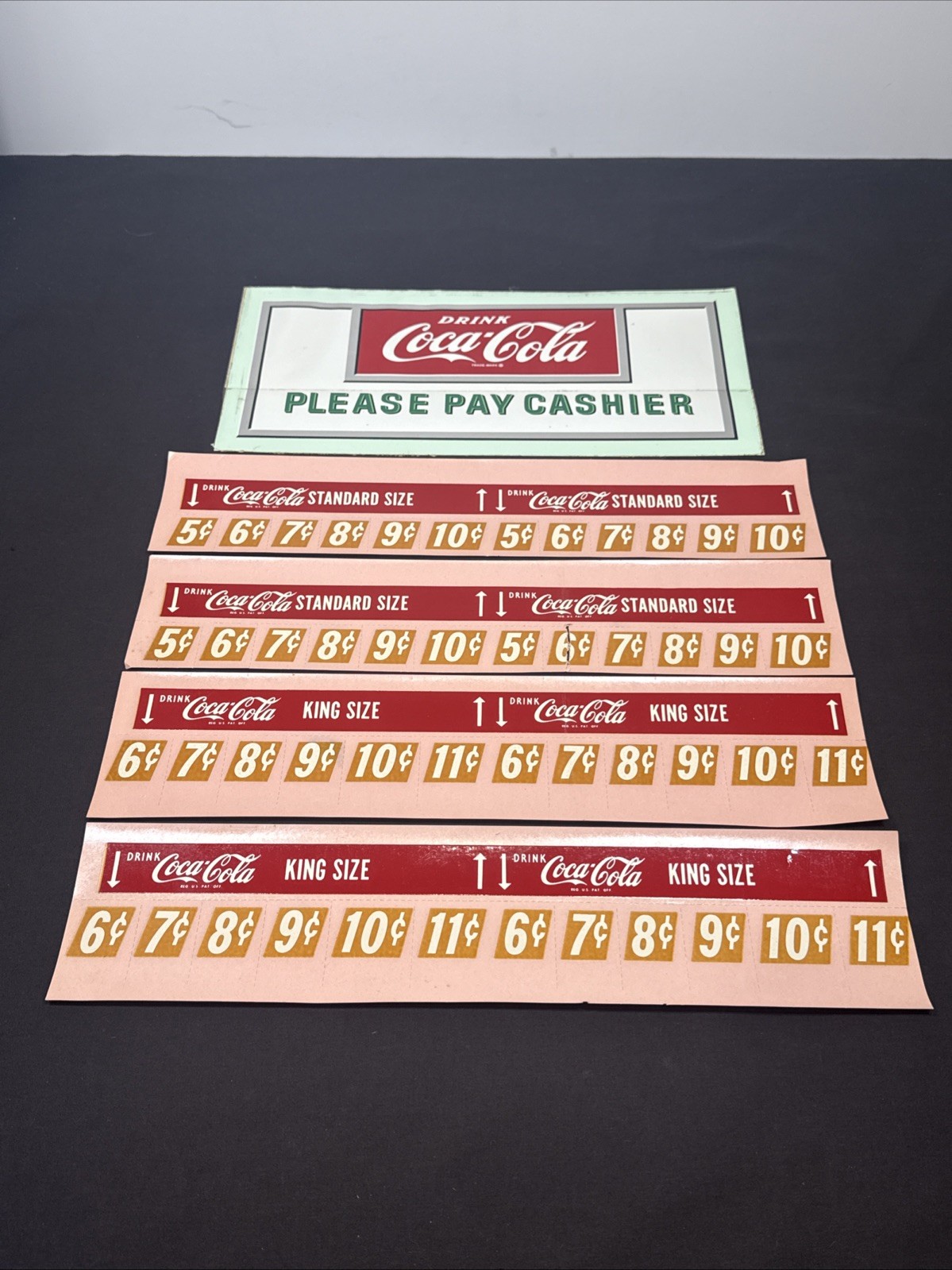 Vintage 1950’s-60’s Coca Cola Vending Machine Unused Stickers Set