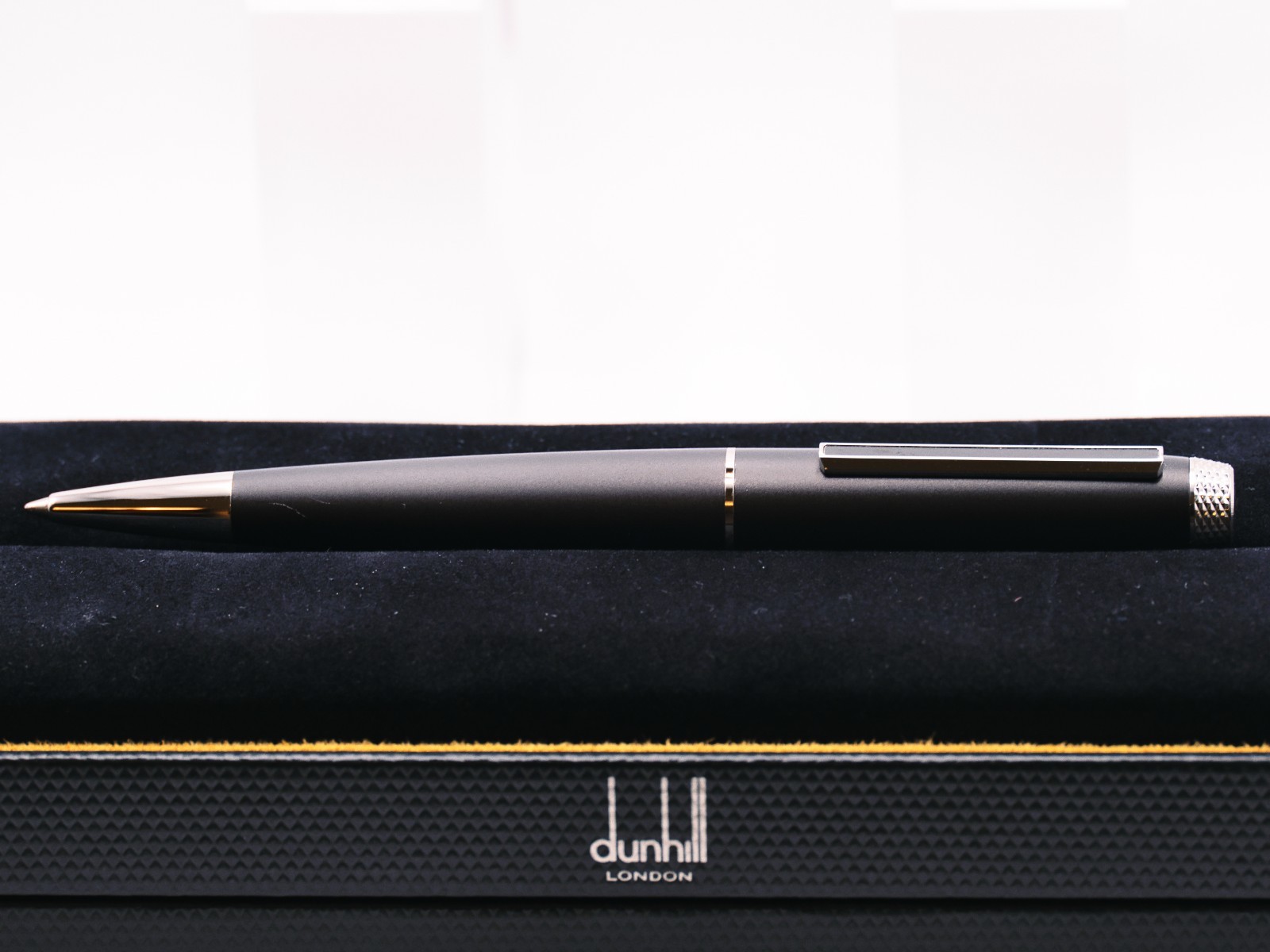 Alfred Dunhill Avorities Black Resin Palladium Finish Ballpoint Pen