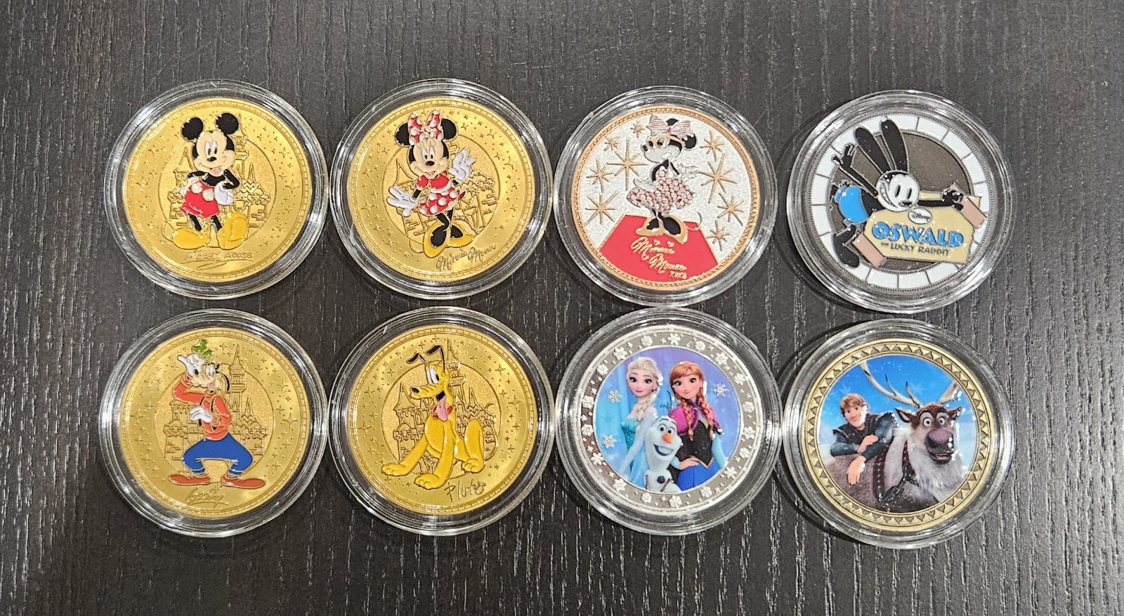 2026 Disneyland Park Exclusive Color Medallions - Set of 8 Coins In Capsules