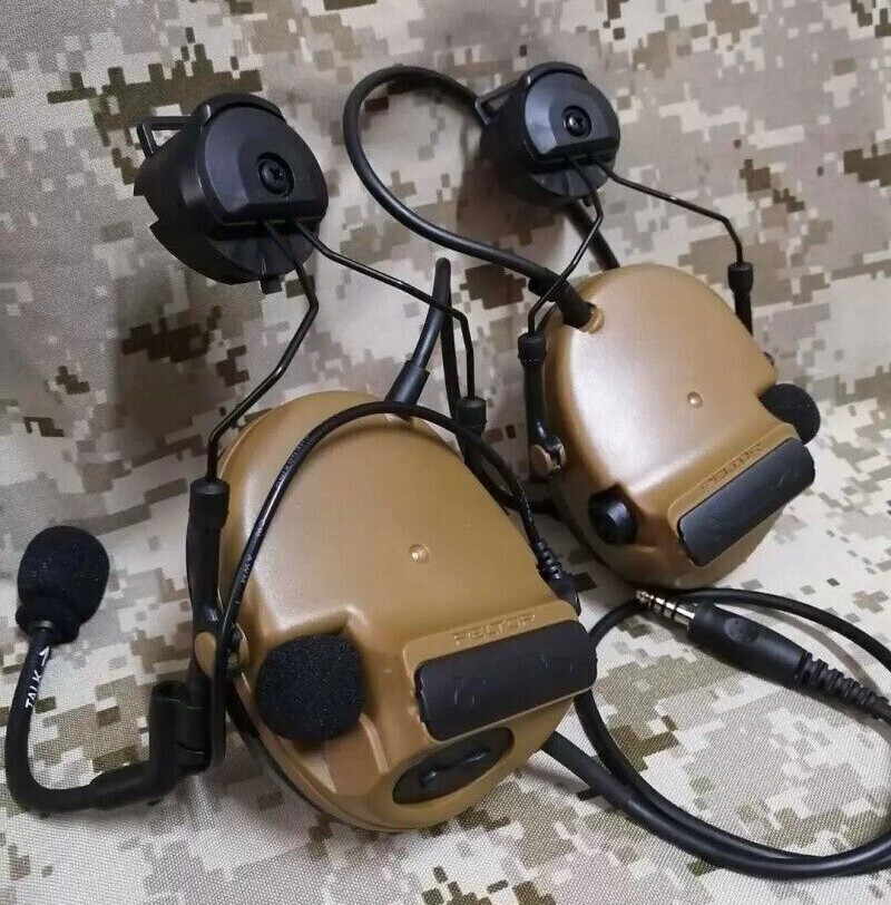 TCA C3 Noise Reduction Headphone Comtac-III Tactical Headset Peltor Helmet Ver