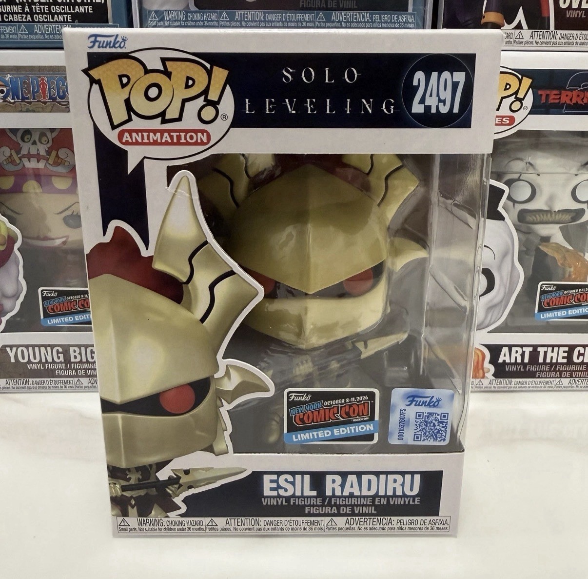 NYCC26 FUNKO POP SOLO LEVELING ESIL RADIRU MASKED FIGURE OFFICIAL Con-sticker