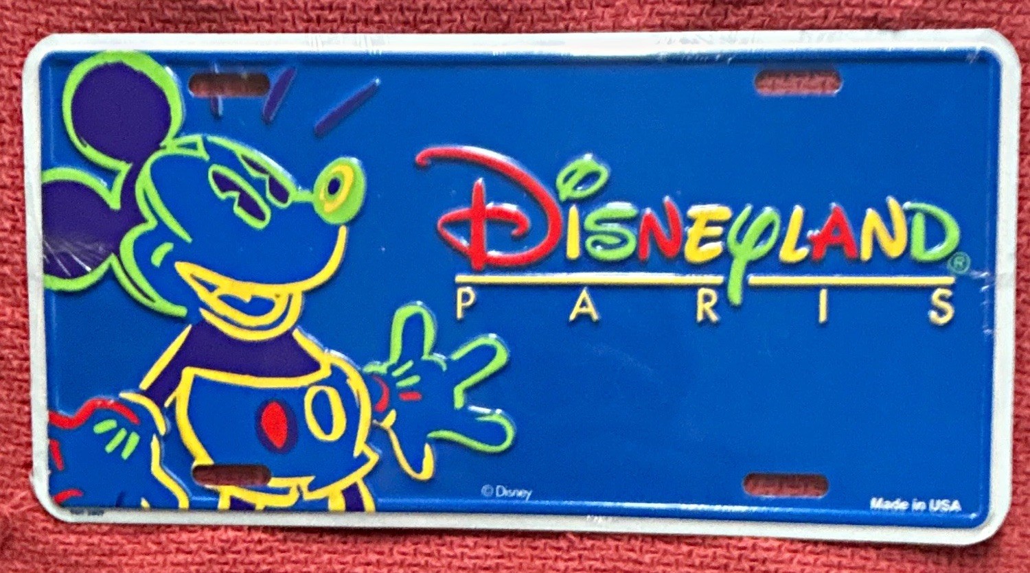 Disneyland Paris Mickey Mouse Souvenir License Plate Sign Disney Franchise Theme