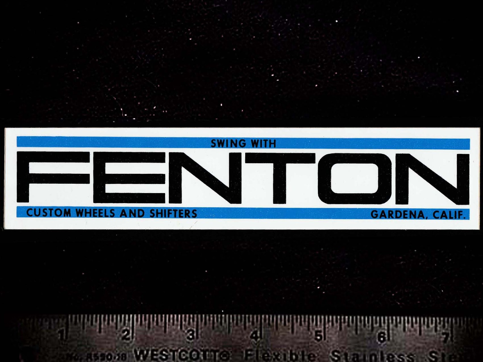 FENTON Custom Wheels & Shifters - Orig. Vintage 1960's 70s Racing Decal/Sticker