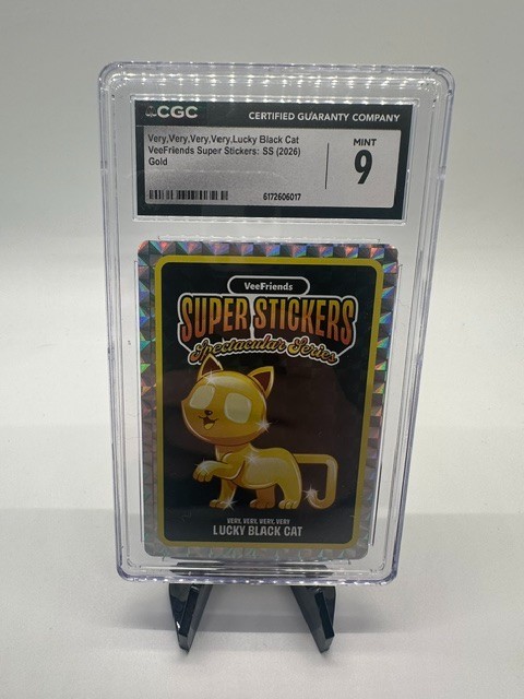 Veefriends SuperStickers Spectacular Very Very Very Lucky Black Cat Gold CGC 9
