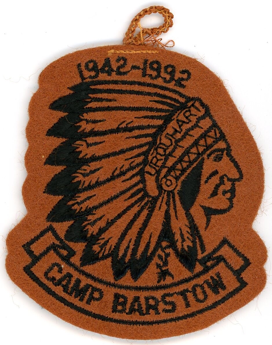 1992 Camp Barstow Patch 50th Anniversary 1942-1992 Felt Muscogee Indian Waters