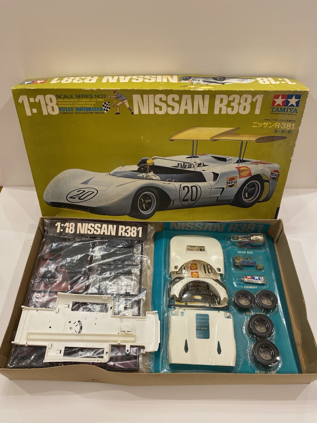  Vintage Tamiya Nissan R-381 1/18 Scale Motorized Kit
