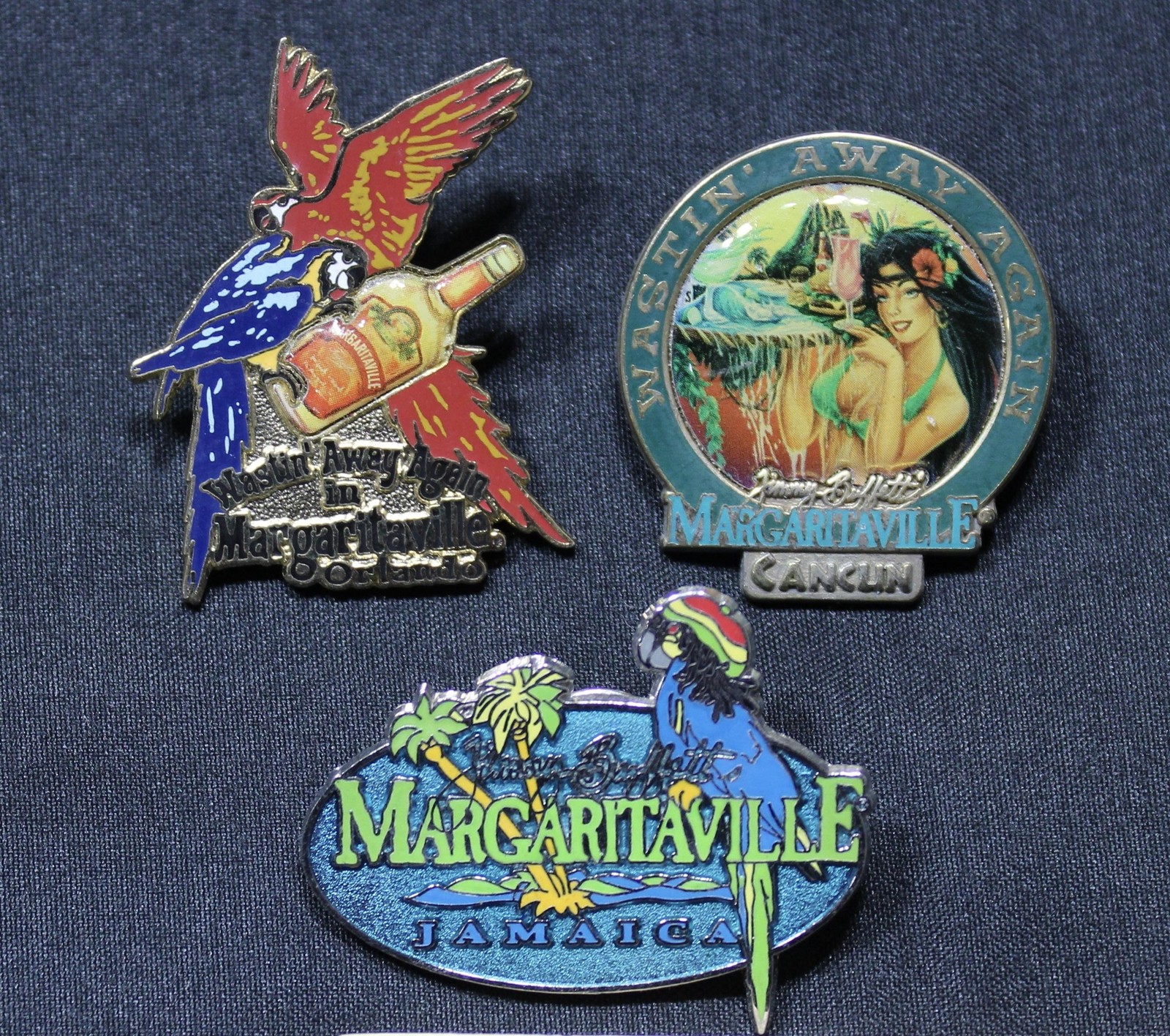 Vintage Jimmy Buffett Margaritaville Enamel Lapel Pins Lot 3 90's