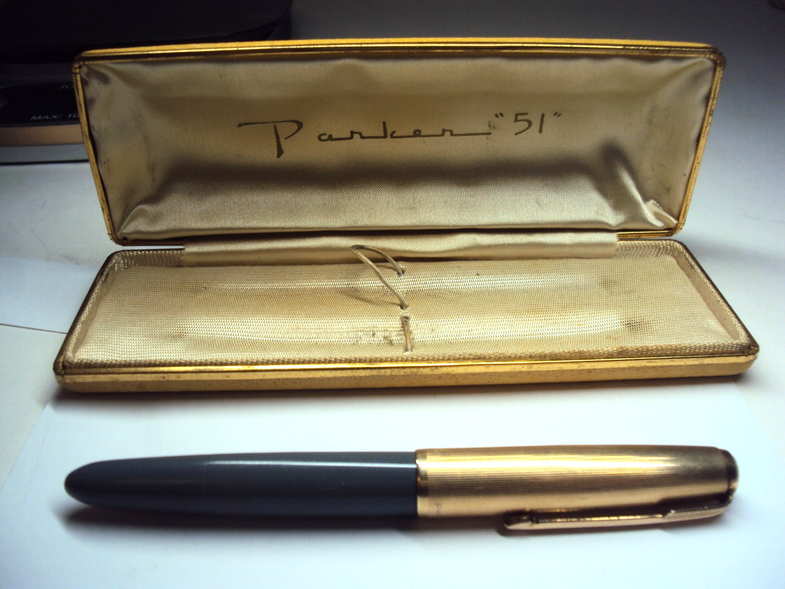 Vintage Parker 51 Vacumatic 1/10 14K Gold Filled Cap USA Dove Gray Not Tested