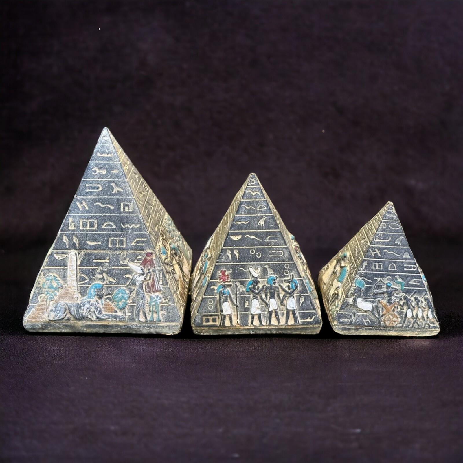 Rare Ancient Egyptian Antiquities Three Pyramids Unique Pharaonic Egyptian BC