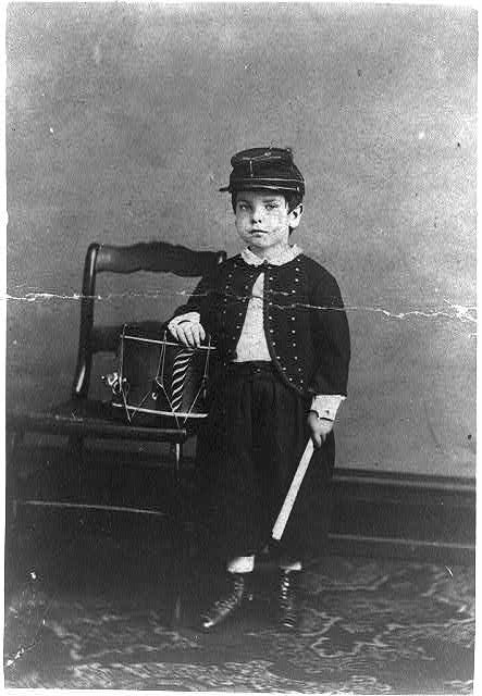 Photo:[Little boy dressed in Union uniform]