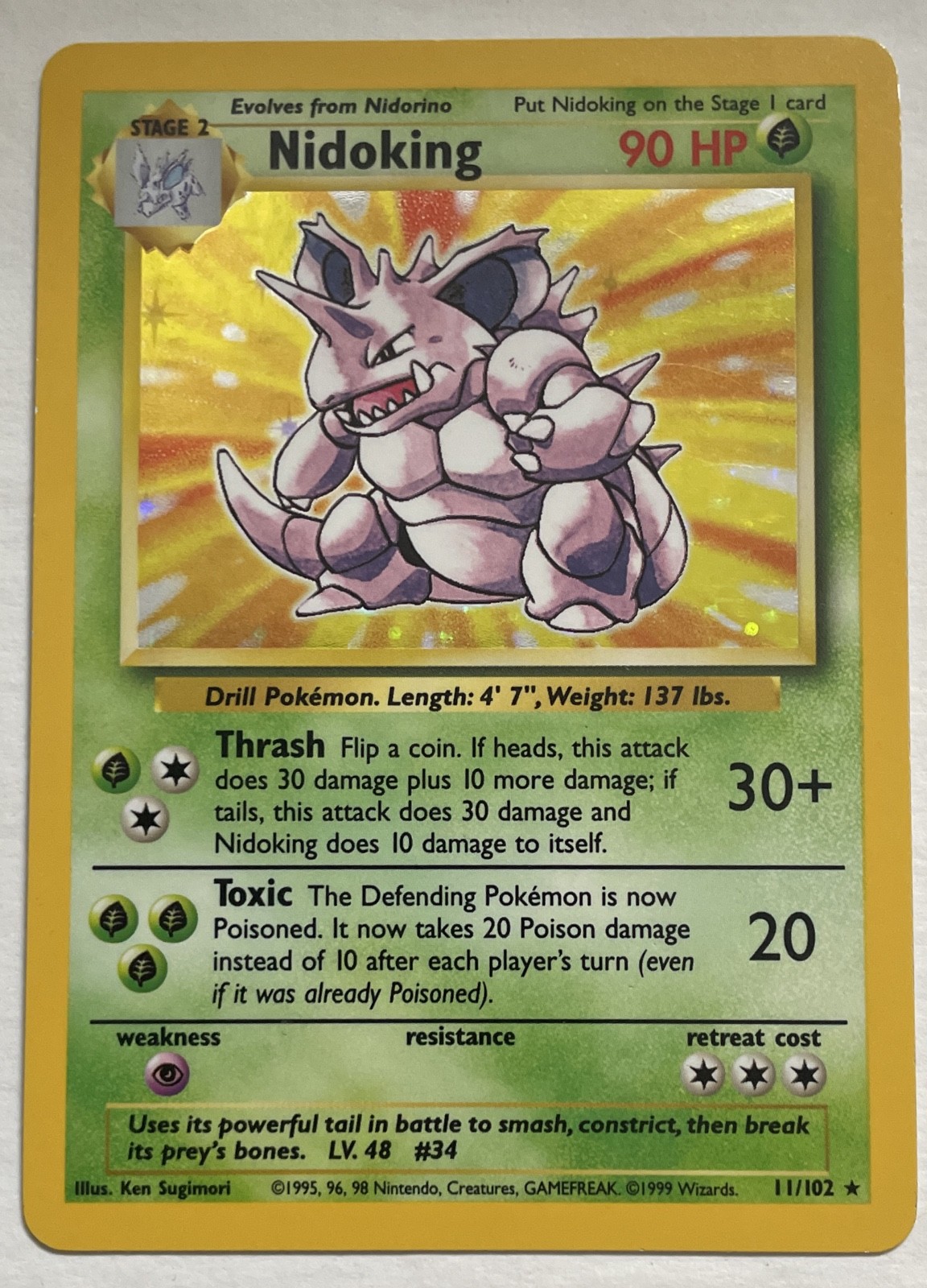 Nidoking 011/102 Base Set Holo