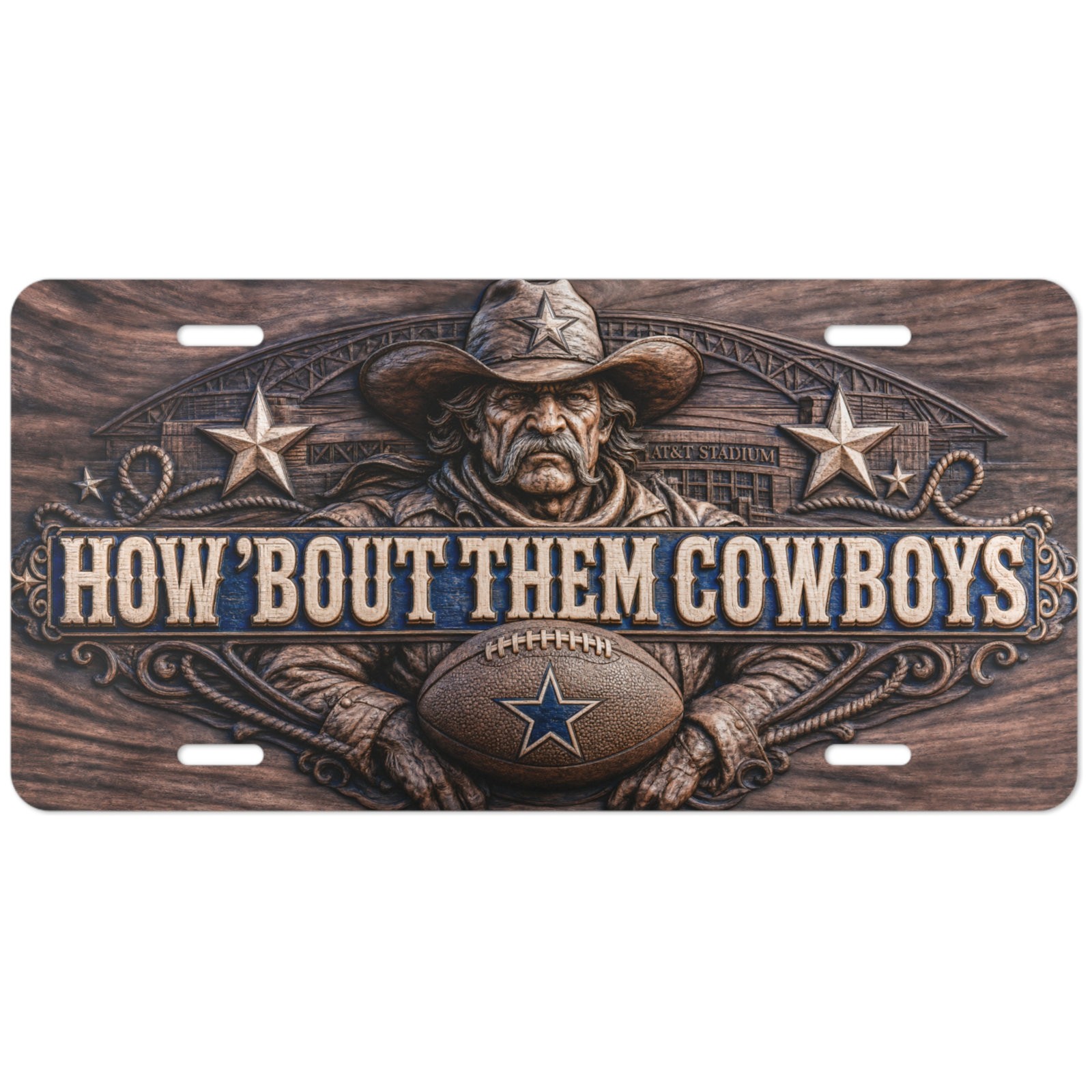 Dallas Cowboys Flat License Plate How Bout Them Cowboys Car Tag 12x6 Flat Print