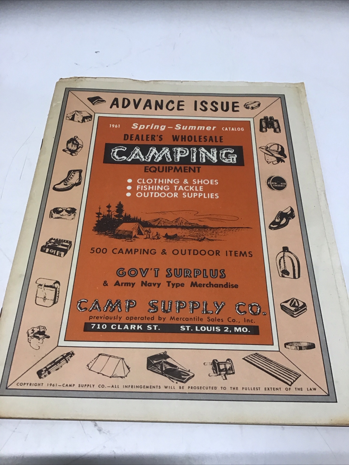 1961 Camp Supply Co. Catalog Gov’t Surplus Camping Supplies Wamser Bag Co. Tents