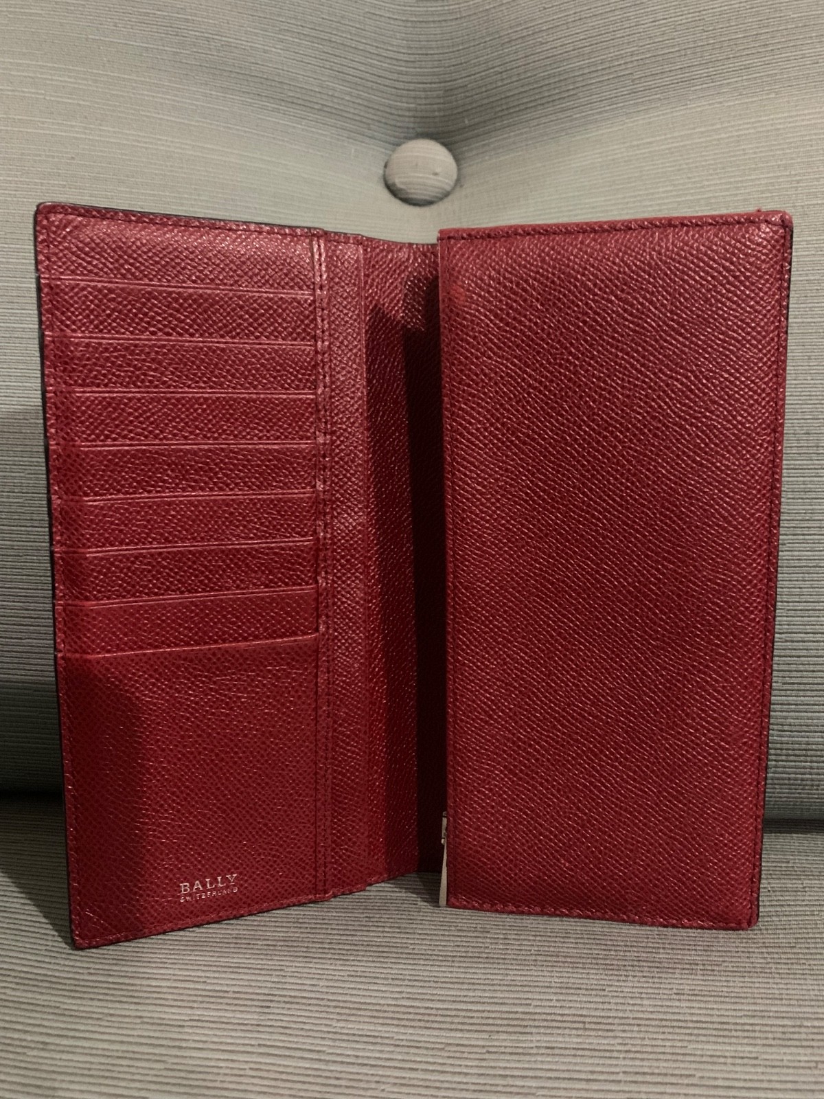 Authentic Beautiful BALLY Black Leather Long Bifold Wallet   