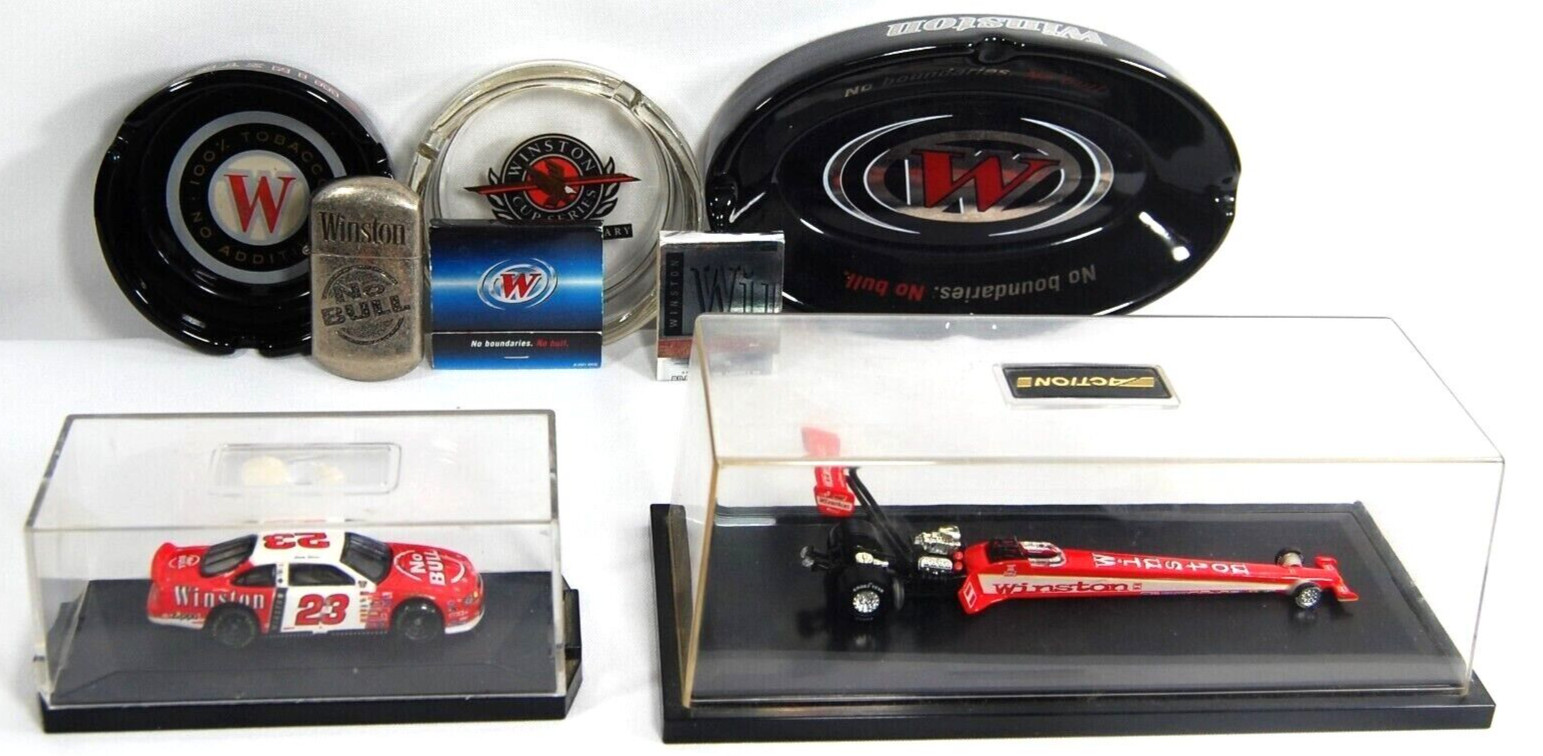 Winston Collection NHRA Dragster + #23 NASCAR in Cases Lighter Ash Trays Matches