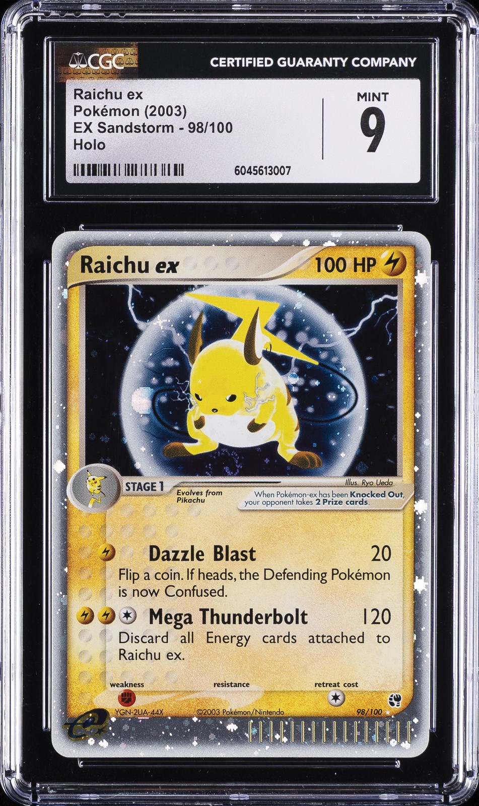 2003 EX SANDSTORM #98 RAICHU EX CGC 9