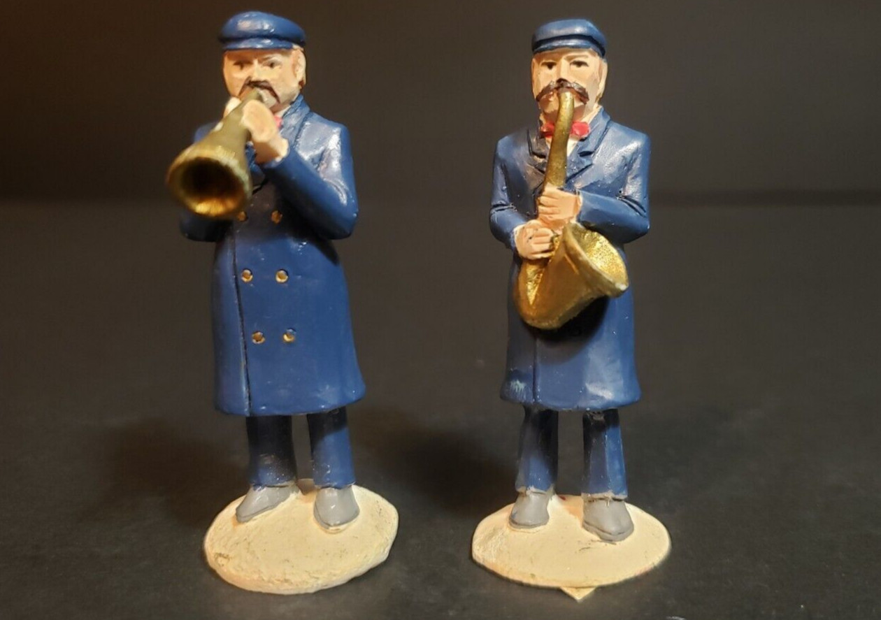 Holiday Time Santas Workbench Christmas Village 2 PC Musicians Band Instruments