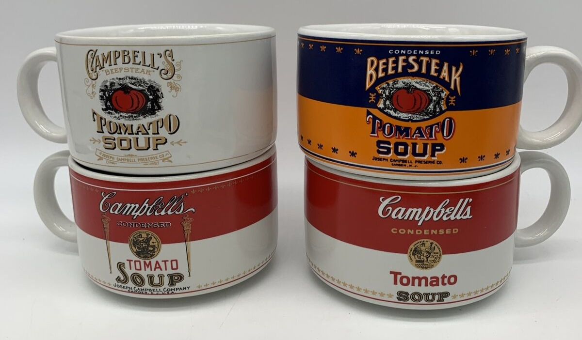 Lot of 4 Vintage Campbells Ceramic Soup  Mugs 1994 By Westwood