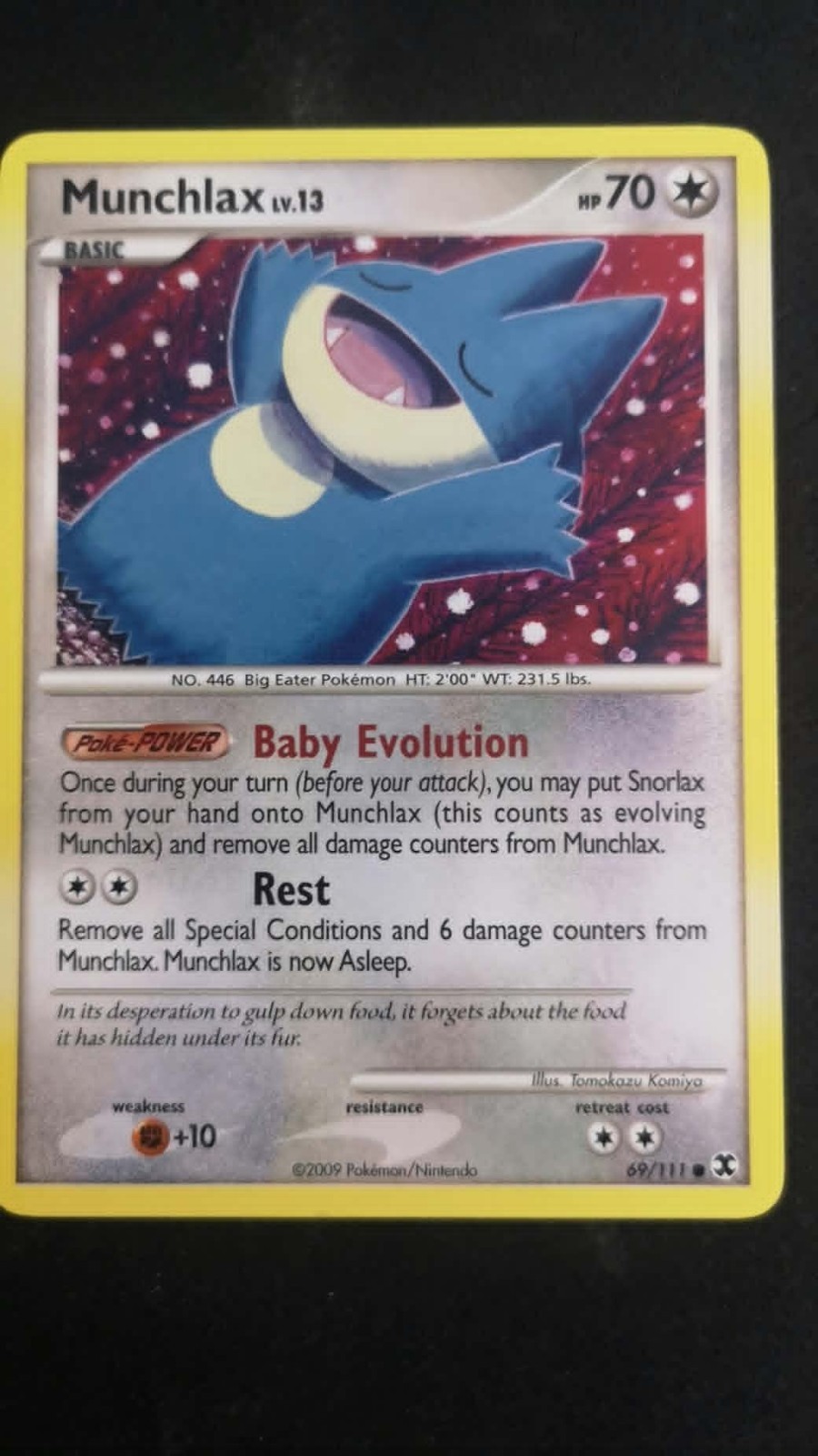 2009 Pokemon Card Rising Rivals Munchlax 69/111 Common - Near MInt