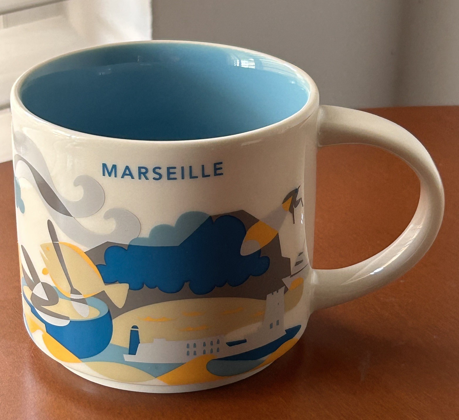 Starbucks Marseille France YAH You Are Here 14oz Ceramic Coffee Tea Mug 2017