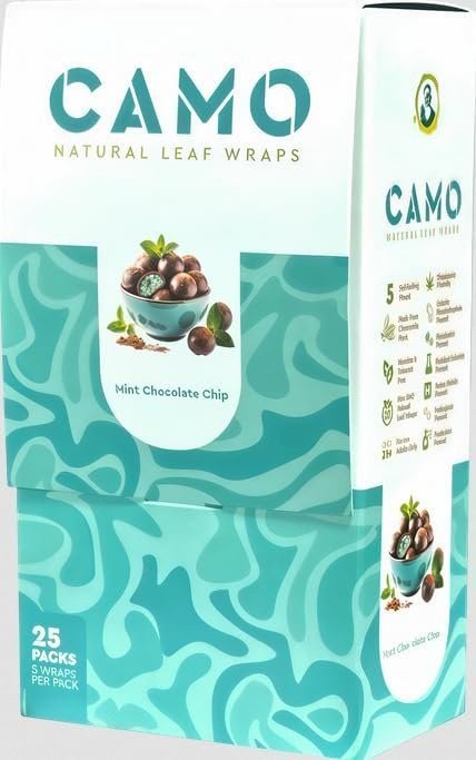 Camo Natural Leaf Wraps - (Mint Chocolate Chip) 125 Wraps Box
